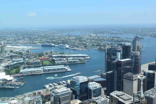 View of Sydney Harbour from above.