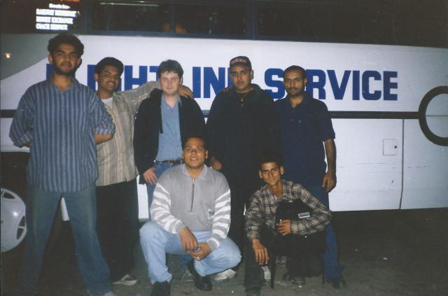 Friends and so forth in Jalandhar before the night bus left for Delhi. Yes, that is me in the centre!